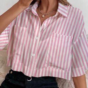 Pink Striped Women's Top